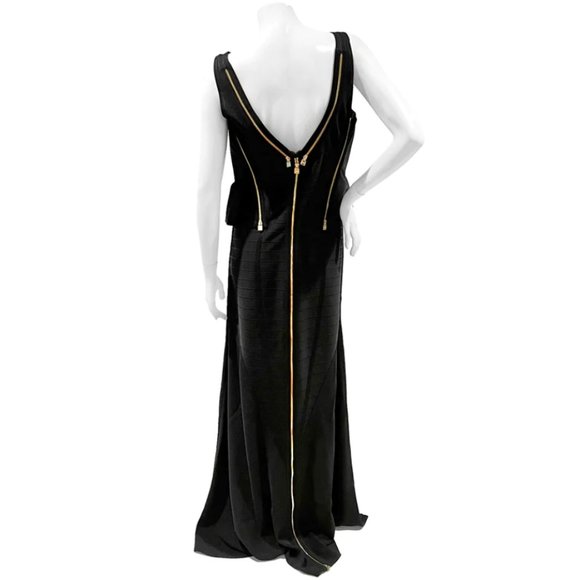 🖤Herve Leger🖤Black Zipper Adaire Evening Gown - Picture 2 of 5